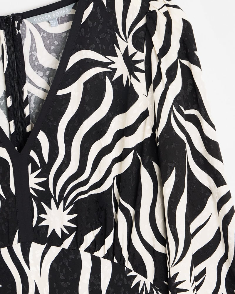 Night Sky Monochrome Midi Dress