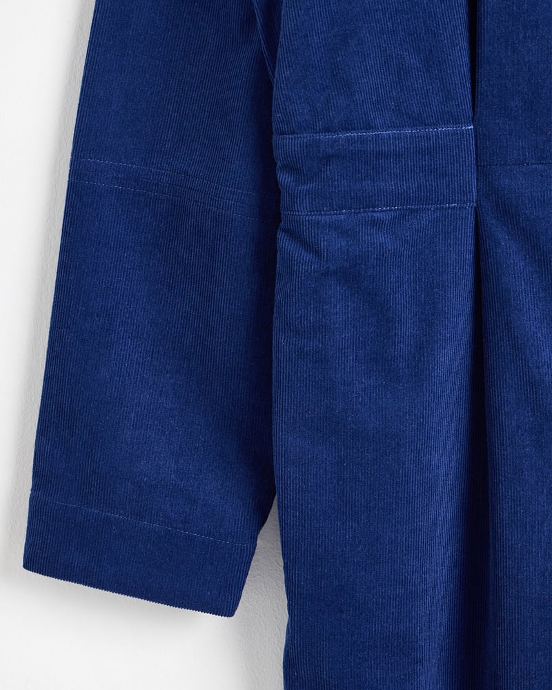 Navy Blue Corduroy Zip Through Jumpsuit