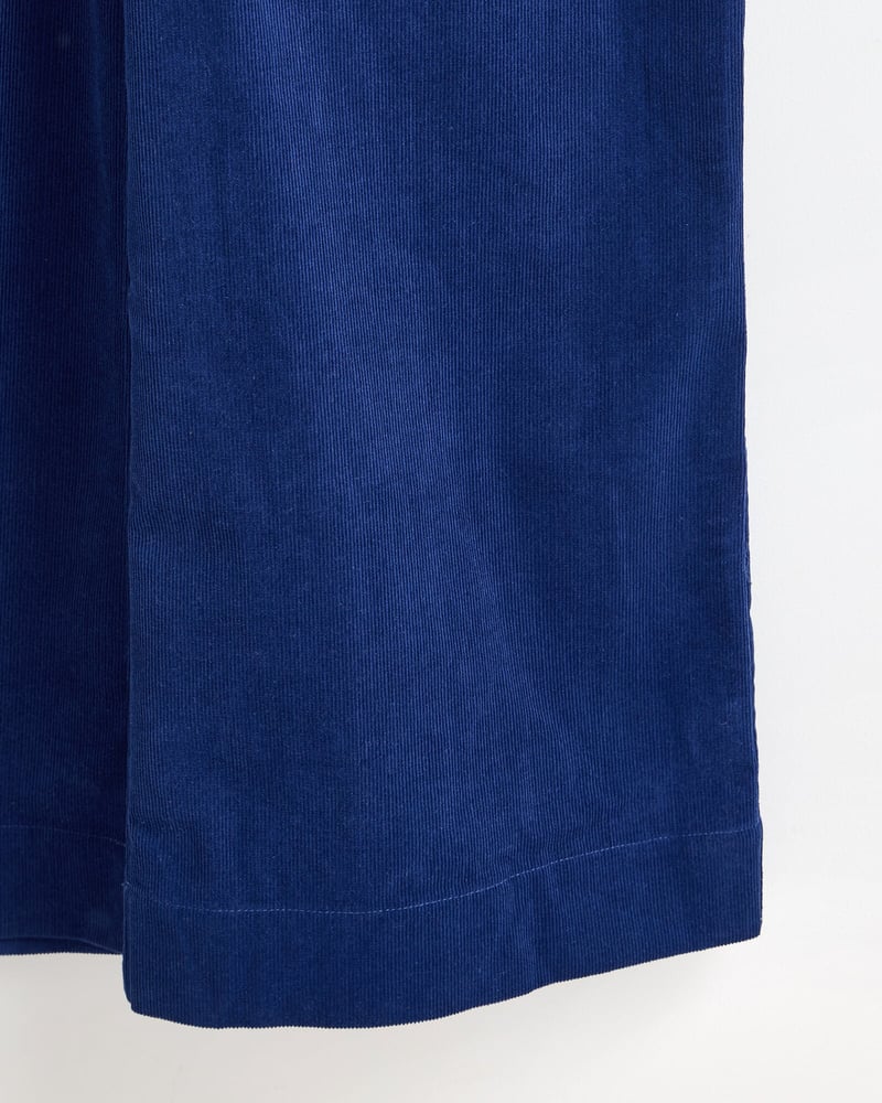 Navy Blue Corduroy Zip Through Jumpsuit