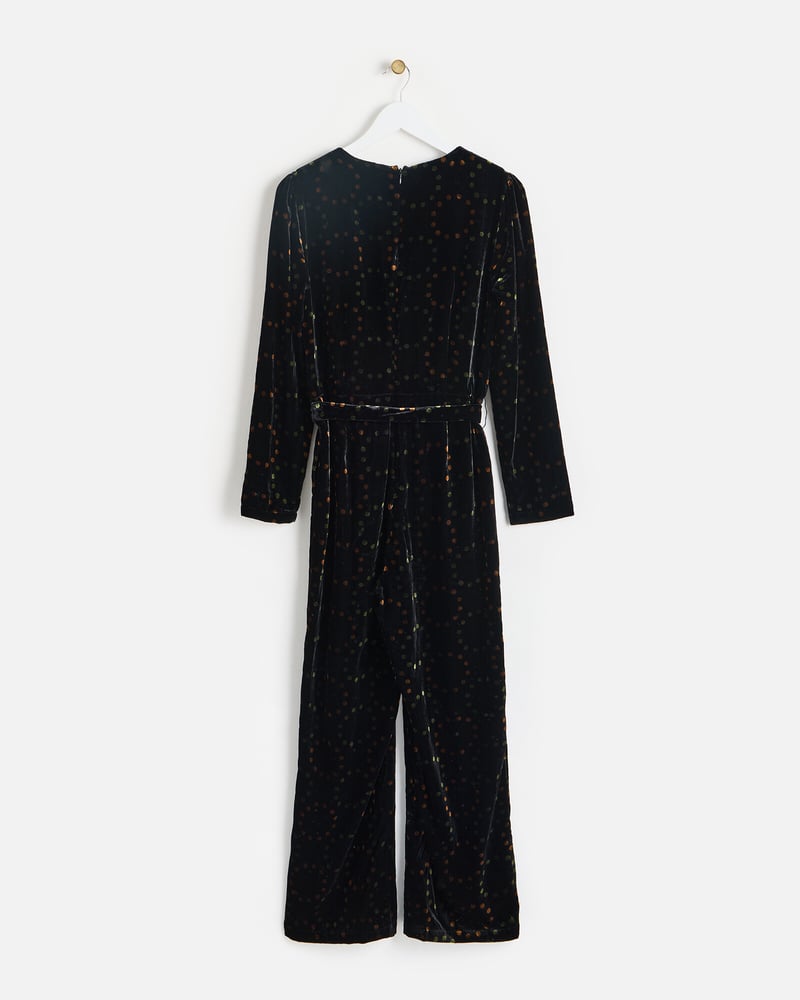Black Velvet Metallic Spotty Jumpsuit