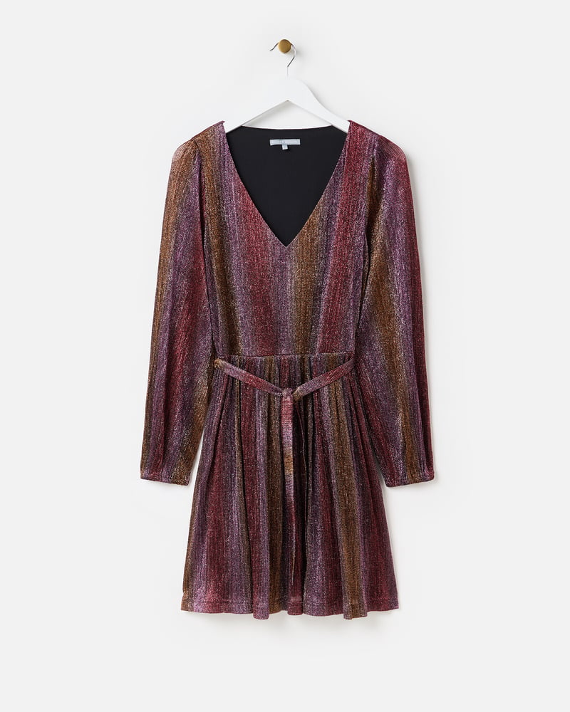 Pink Ombre Metallic Mini Dress