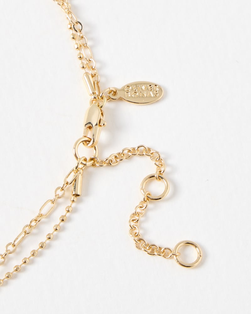 Diana Embellished Fan Layered Pendant Necklace