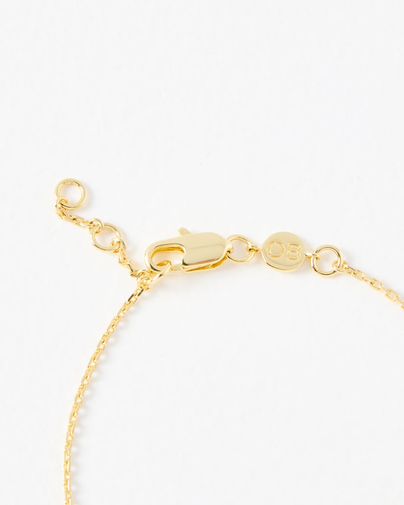 Danica Green Stone Cluster & Star Gold Plated Bracelet