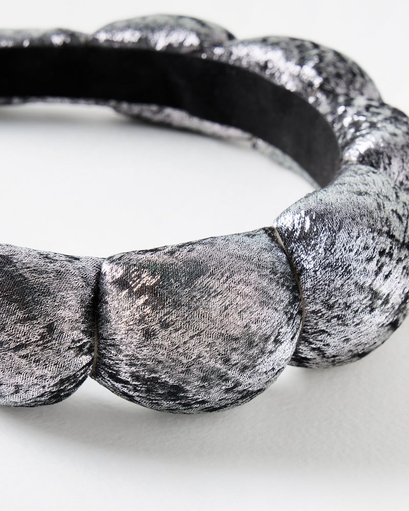Kenna Silver Scalloped Padded Headband