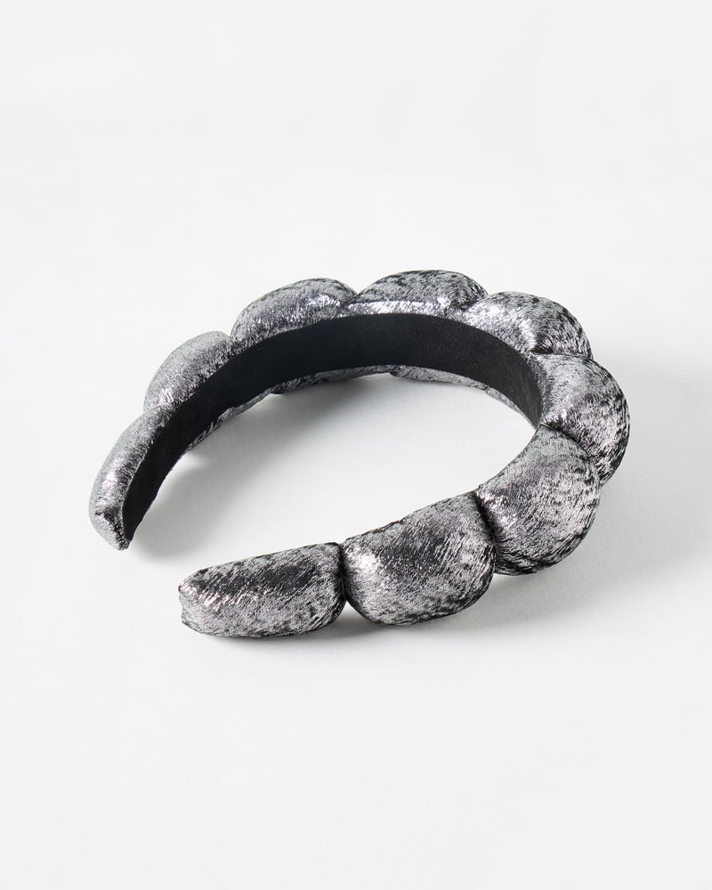 Kenna Silver Scalloped Padded Headband