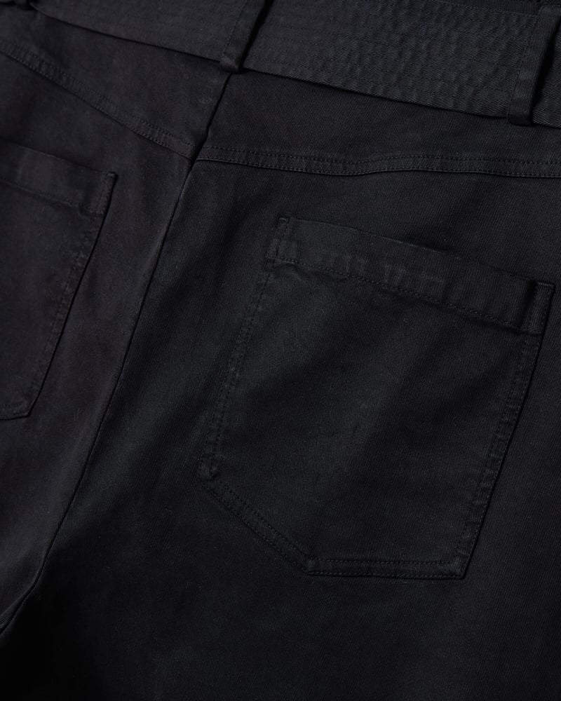 Black Paper Bag Waist Tapered Trousers