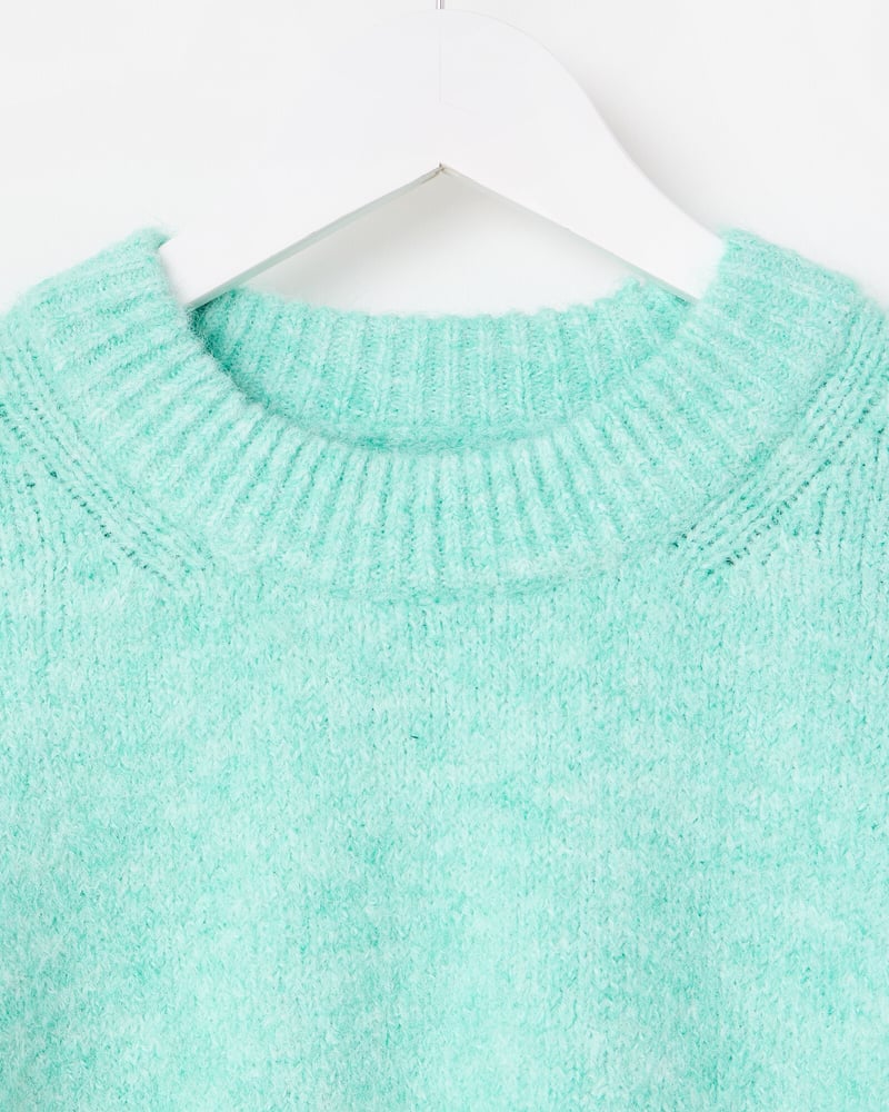Mint Green Crew Neck Knitted Jumper