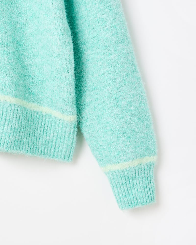 Mint Green Crew Neck Knitted Jumper
