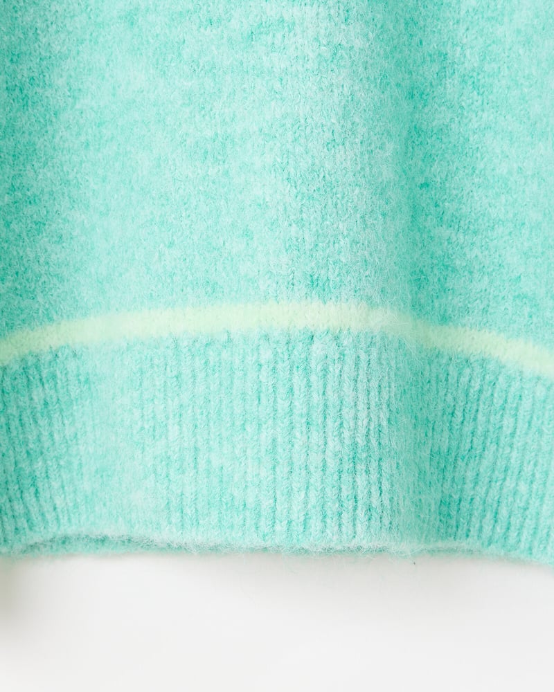 Mint Green Crew Neck Knitted Jumper