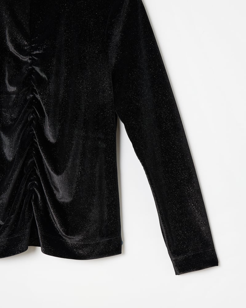 Black Velvet Glitter Long Sleeve Top