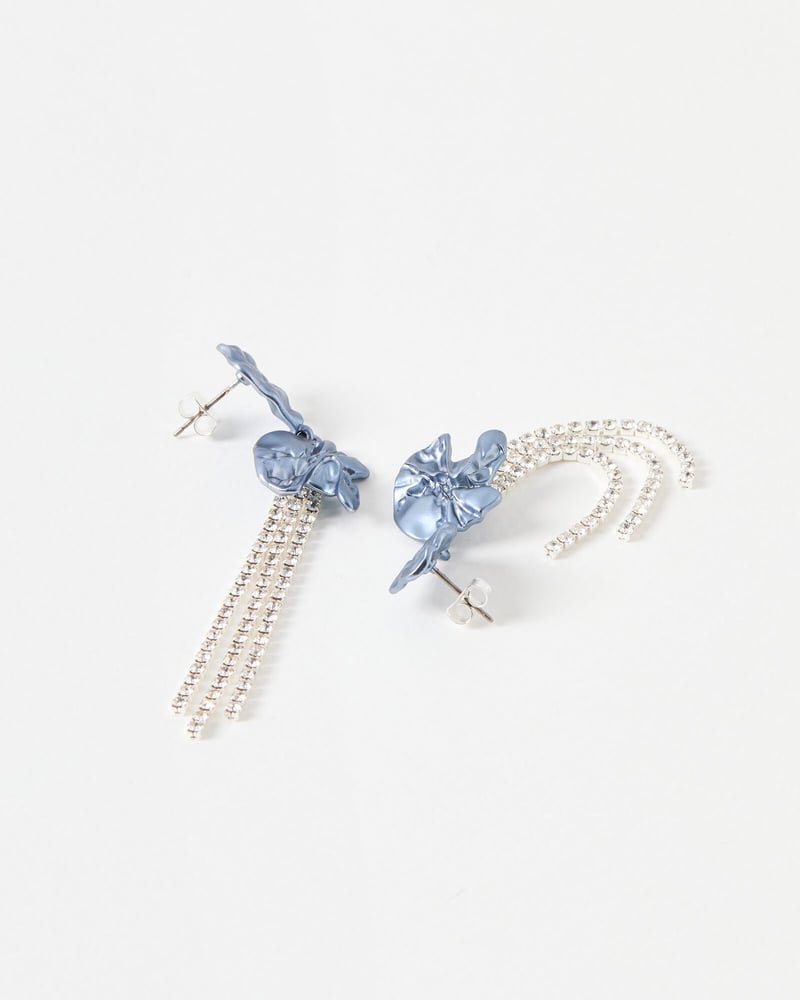 Hanna Molten Forms Blue Tassel Earrings