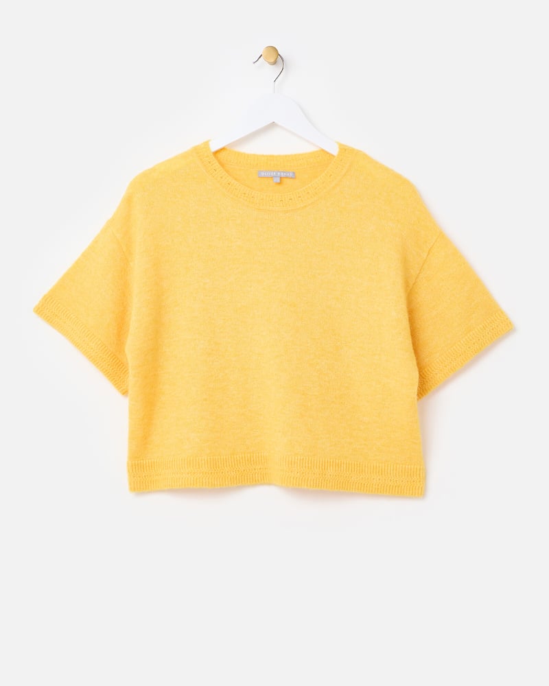 Yellow Short Sleeve Knitted T-Shirt