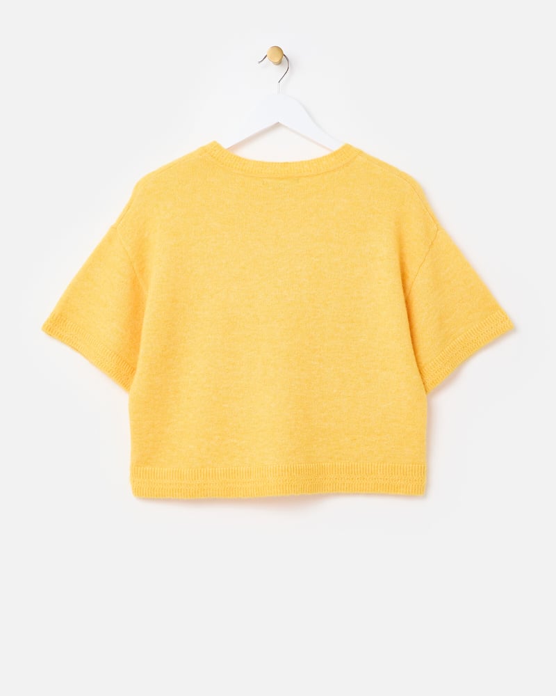Yellow Short Sleeve Knitted T-Shirt