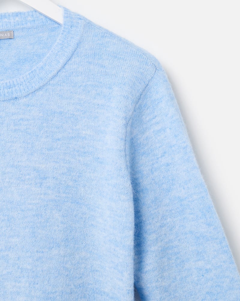 Light Blue Seam Detail Knitted Jumper