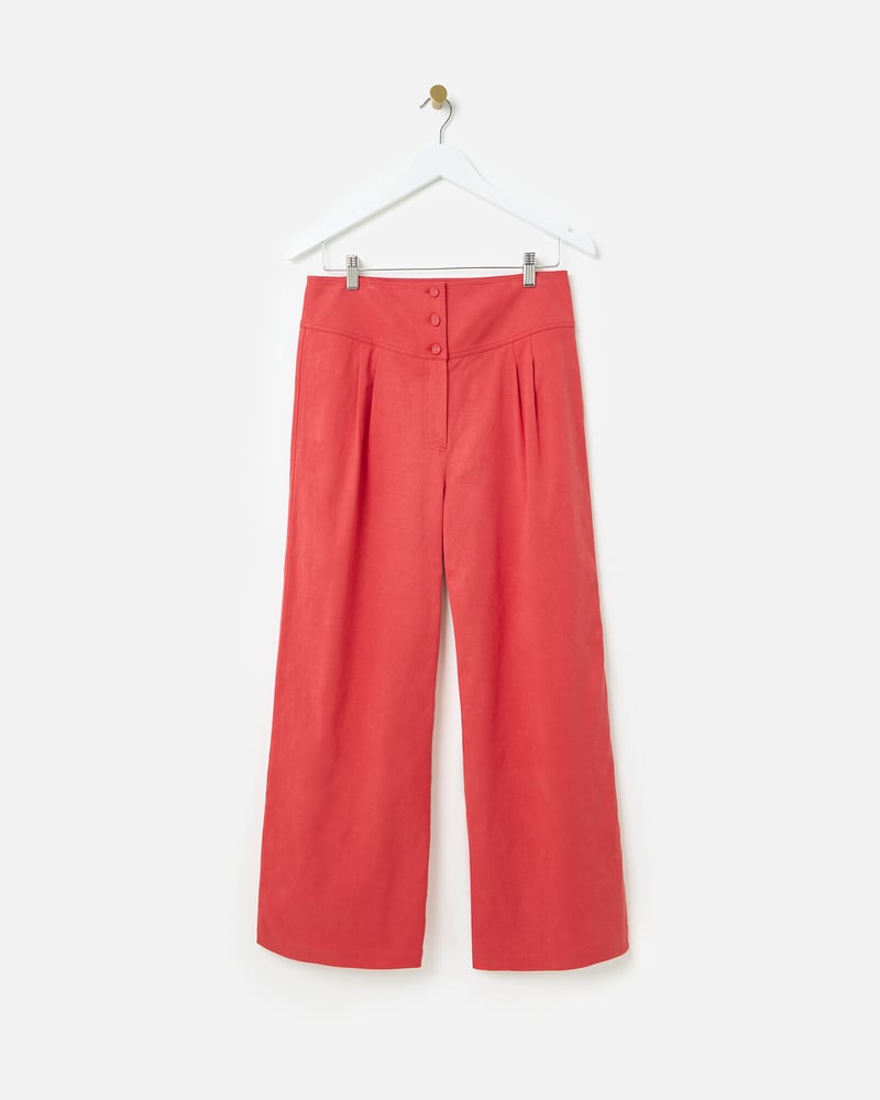 Rust Red Basque Wide Leg Trousers