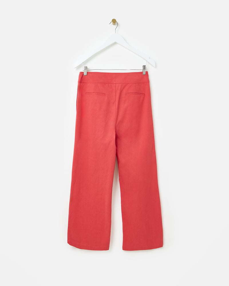 Rust Red Basque Wide Leg Trousers