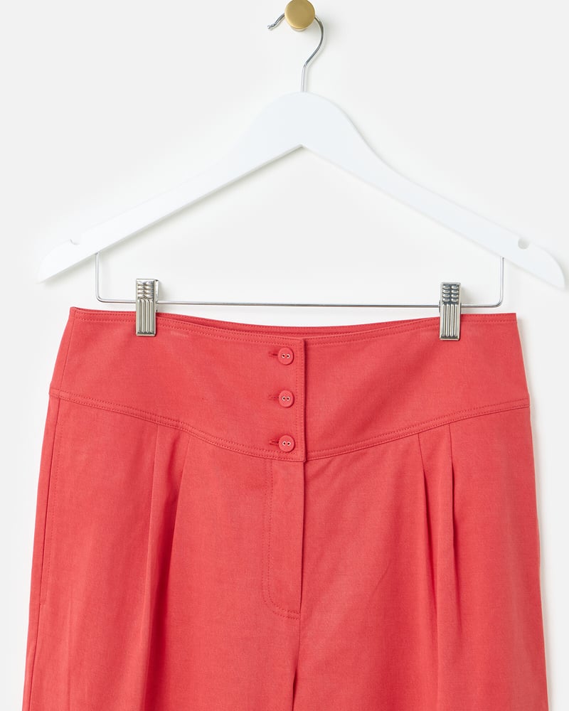 Rust Red Basque Wide Leg Trousers