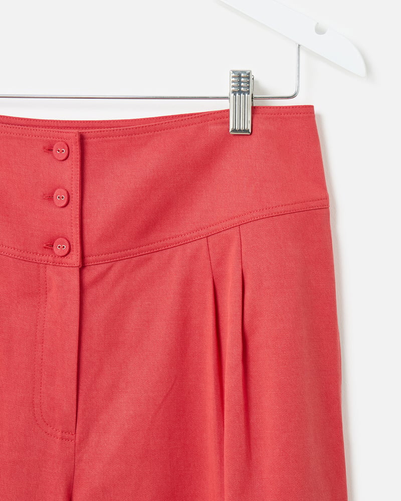 Rust Red Basque Wide Leg Trousers