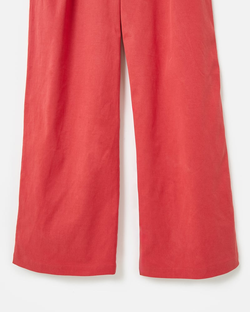 Rust Red Basque Wide Leg Trousers