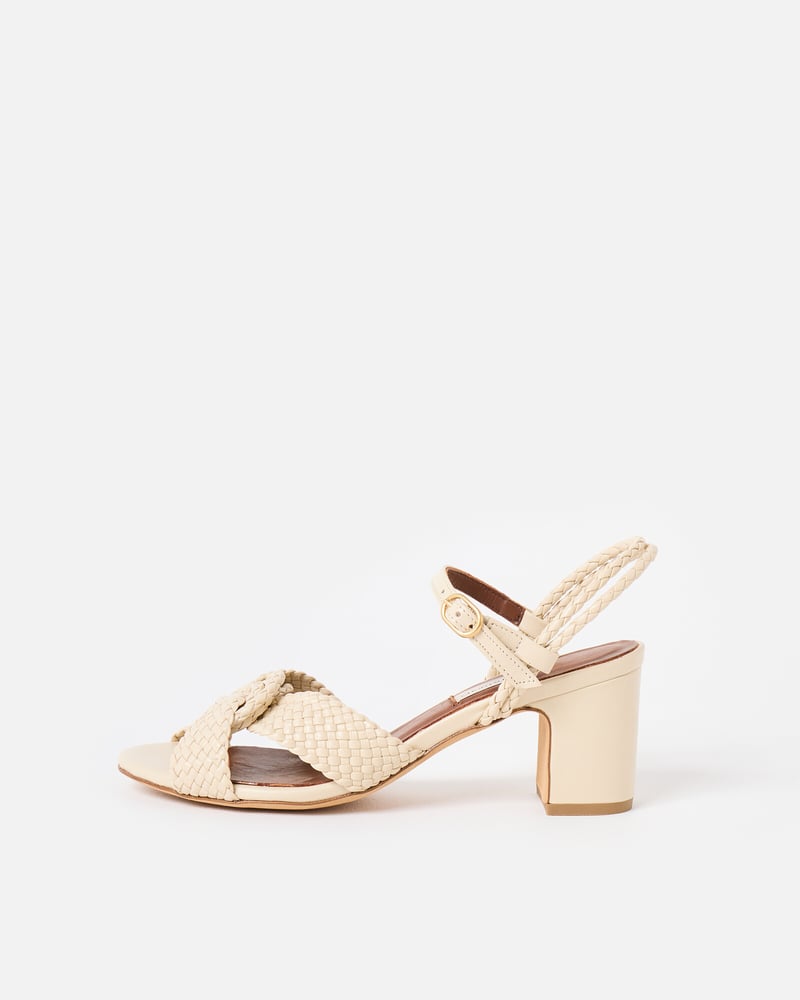 Anonymous Copenhagen Dilaya 55 White Sand Braided Heeled Sandals