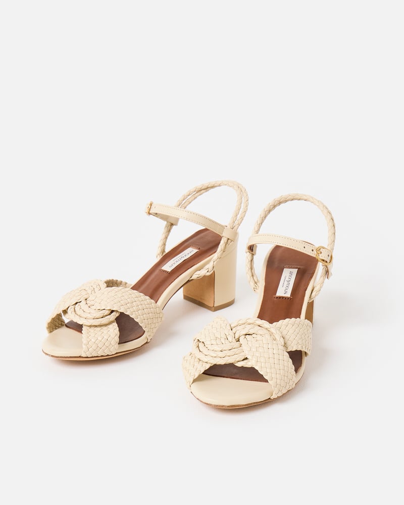 Anonymous Copenhagen Dilaya 55 White Sand Braided Heeled Sandals