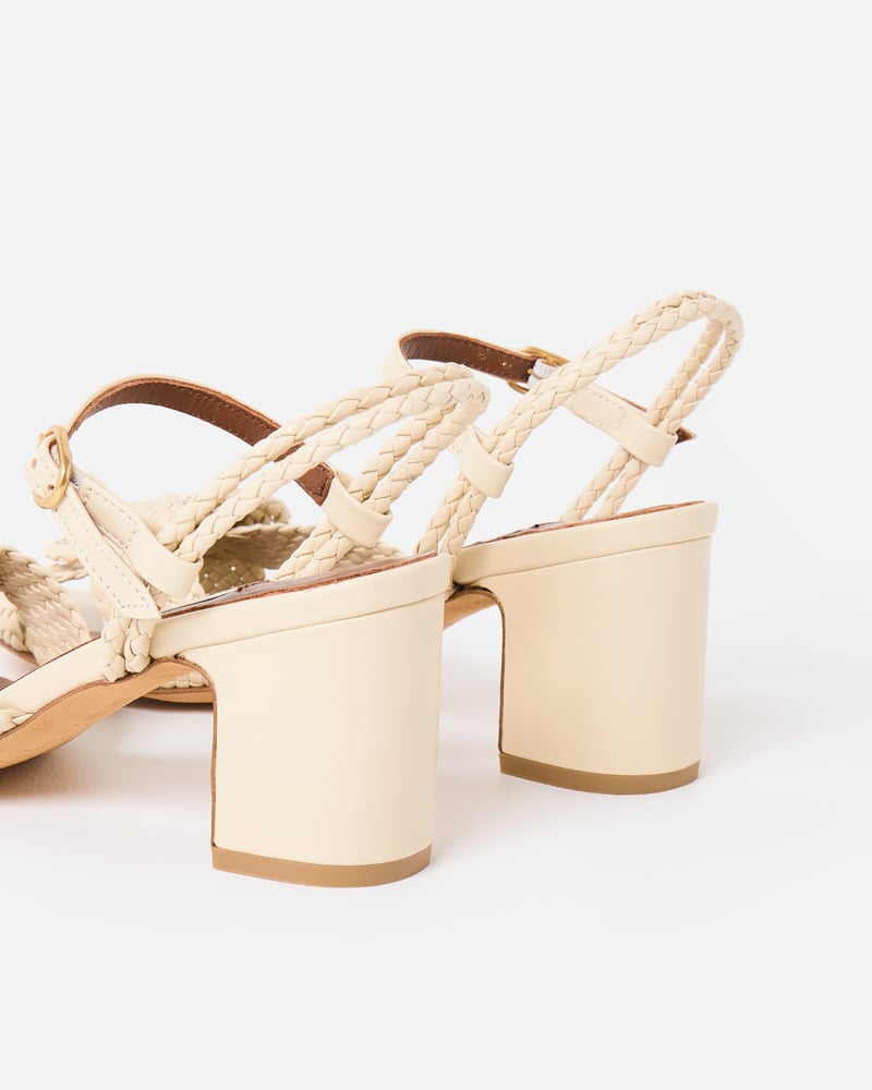 Anonymous Copenhagen Dilaya 55 White Sand Braided Heeled Sandals