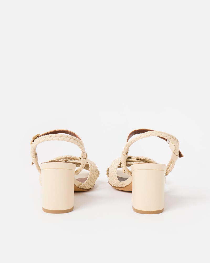 Anonymous Copenhagen Dilaya 55 White Sand Braided Heeled Sandals