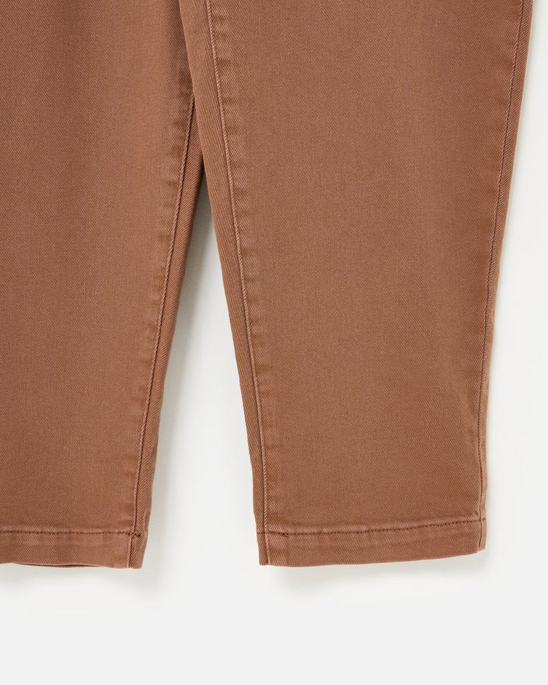 Mocha Brown Denim Button Up Tie Waist Jumpsuit