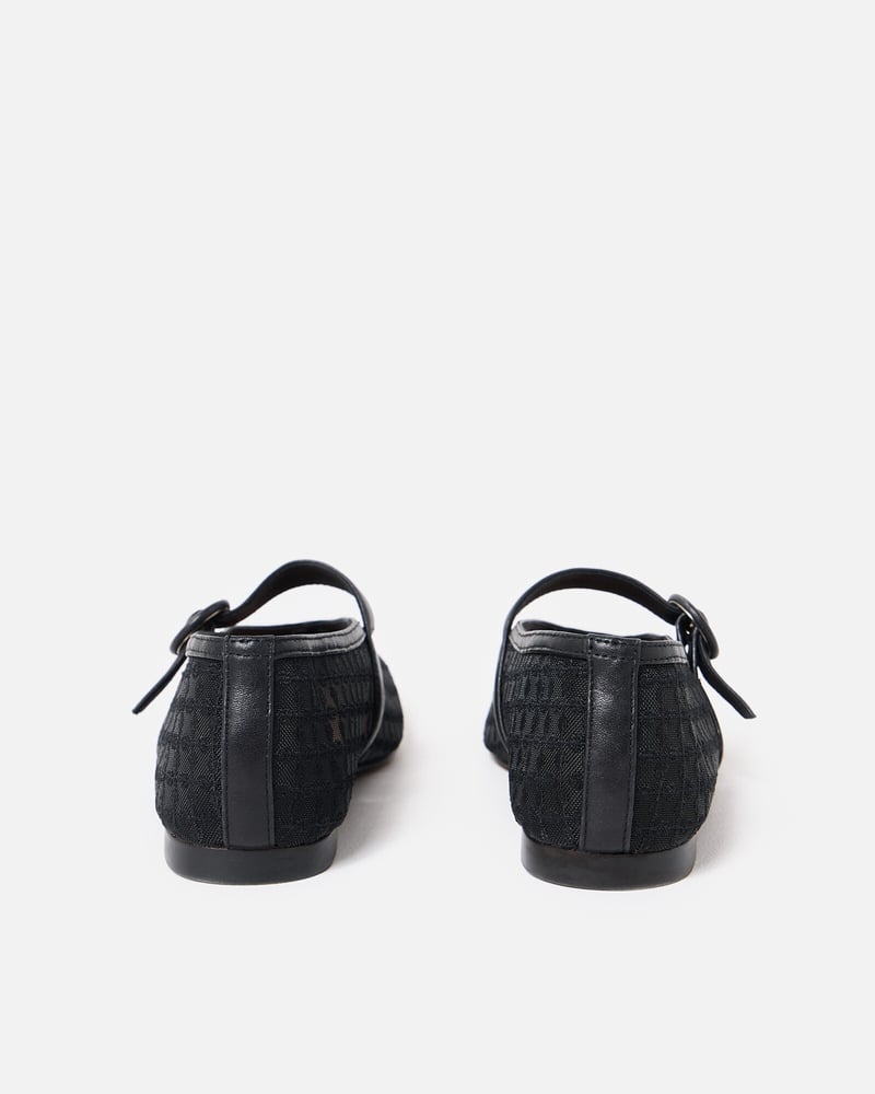 Bibi Lou Liana Black Floral Mesh Mary Janes