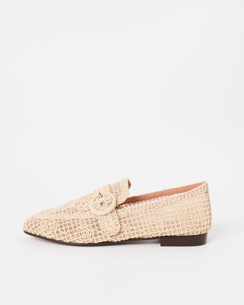 Bibi Lou Ecru Cream Macrame Loafers