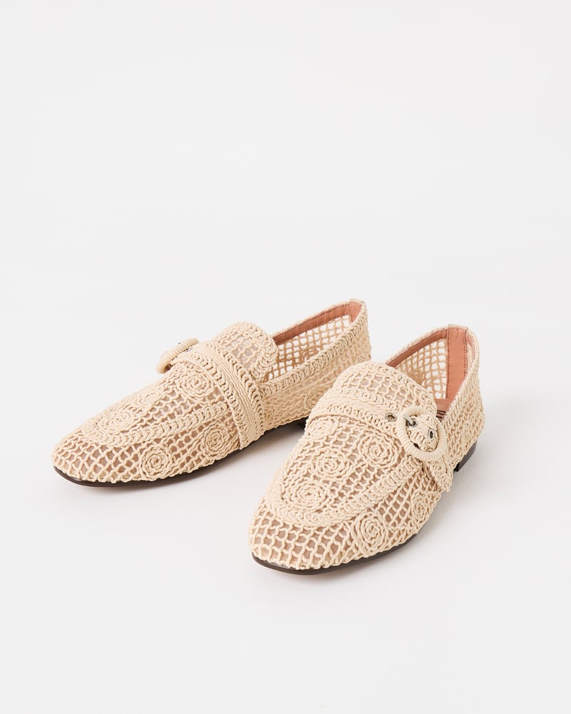 Bibi Lou Ecru Cream Macrame Loafers