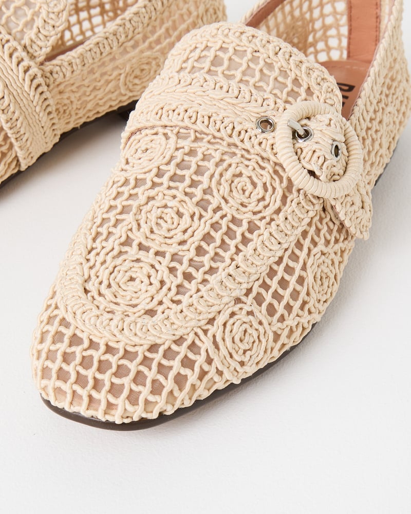 Bibi Lou Ecru Cream Macrame Loafers