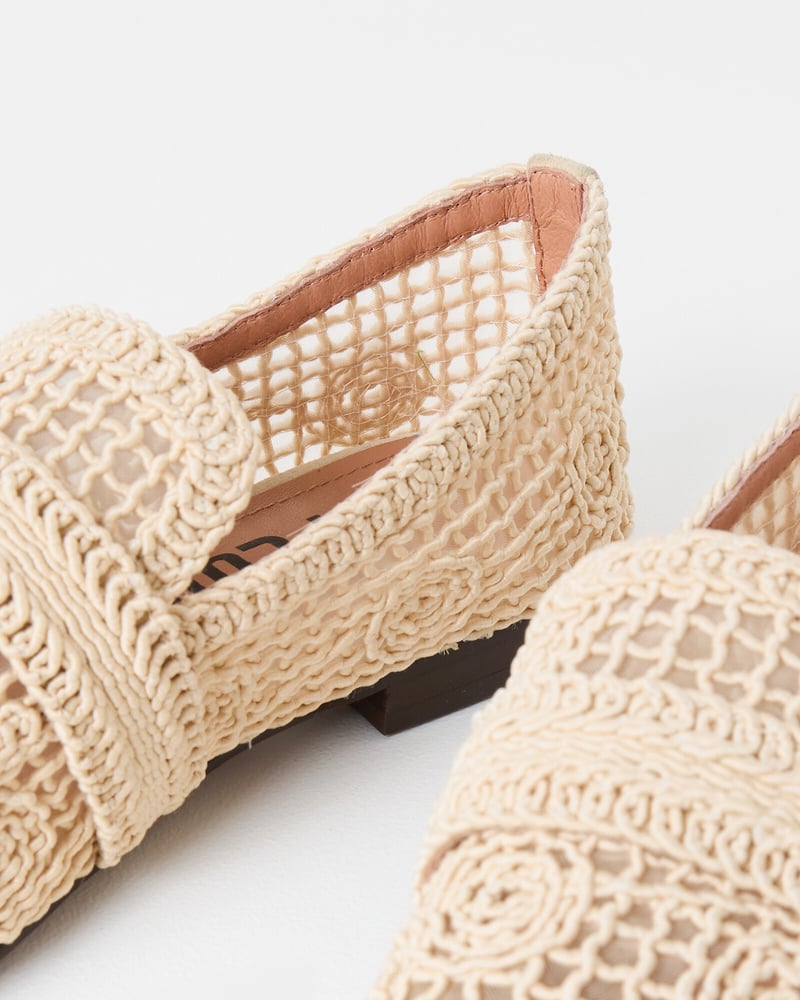 Bibi Lou Ecru Cream Macrame Loafers