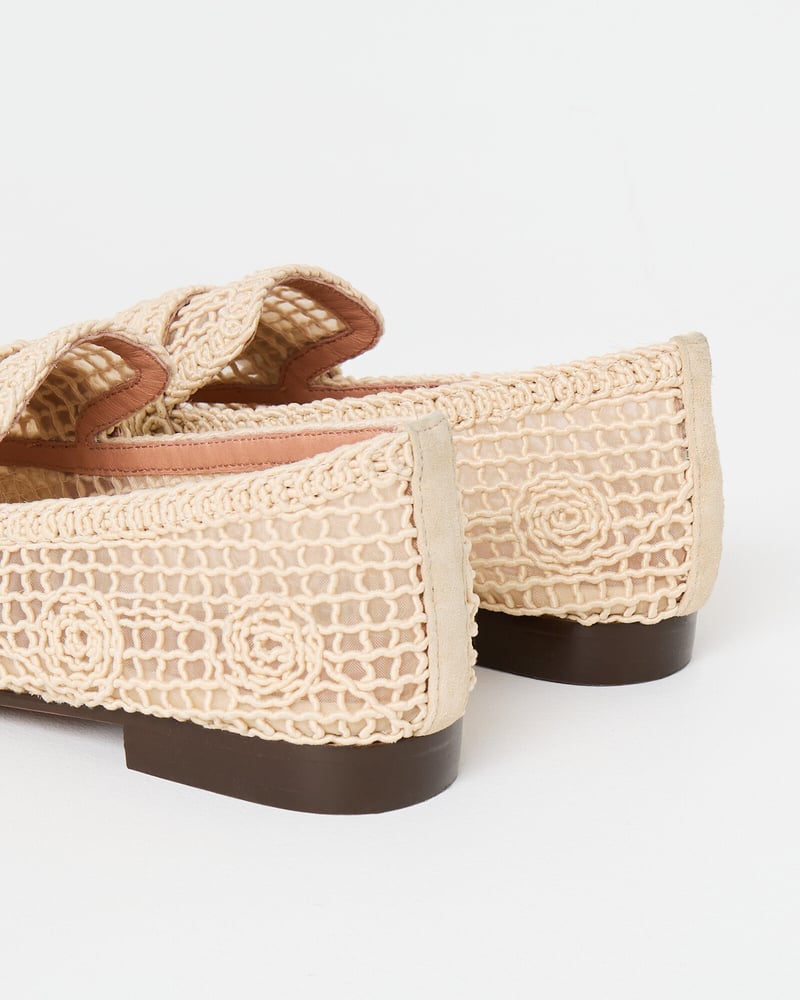 Bibi Lou Ecru Cream Macrame Loafers