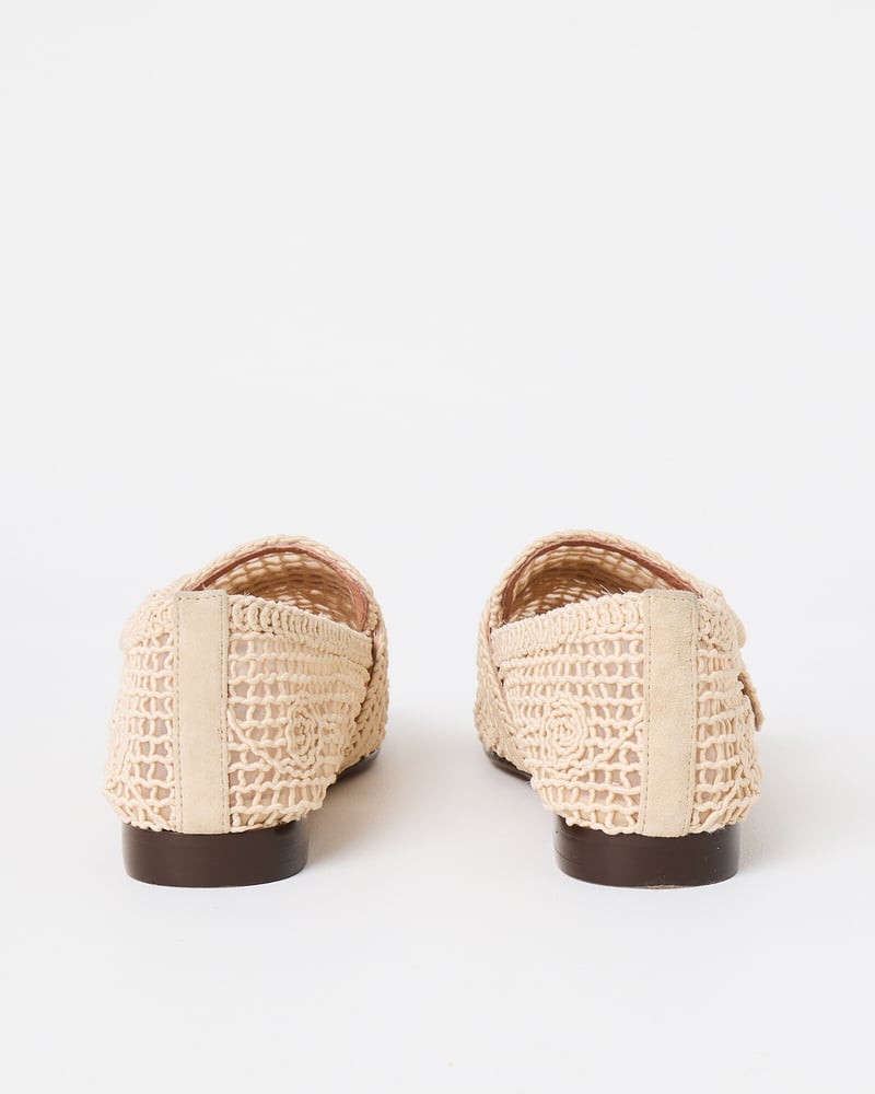 Bibi Lou Ecru Cream Macrame Loafers