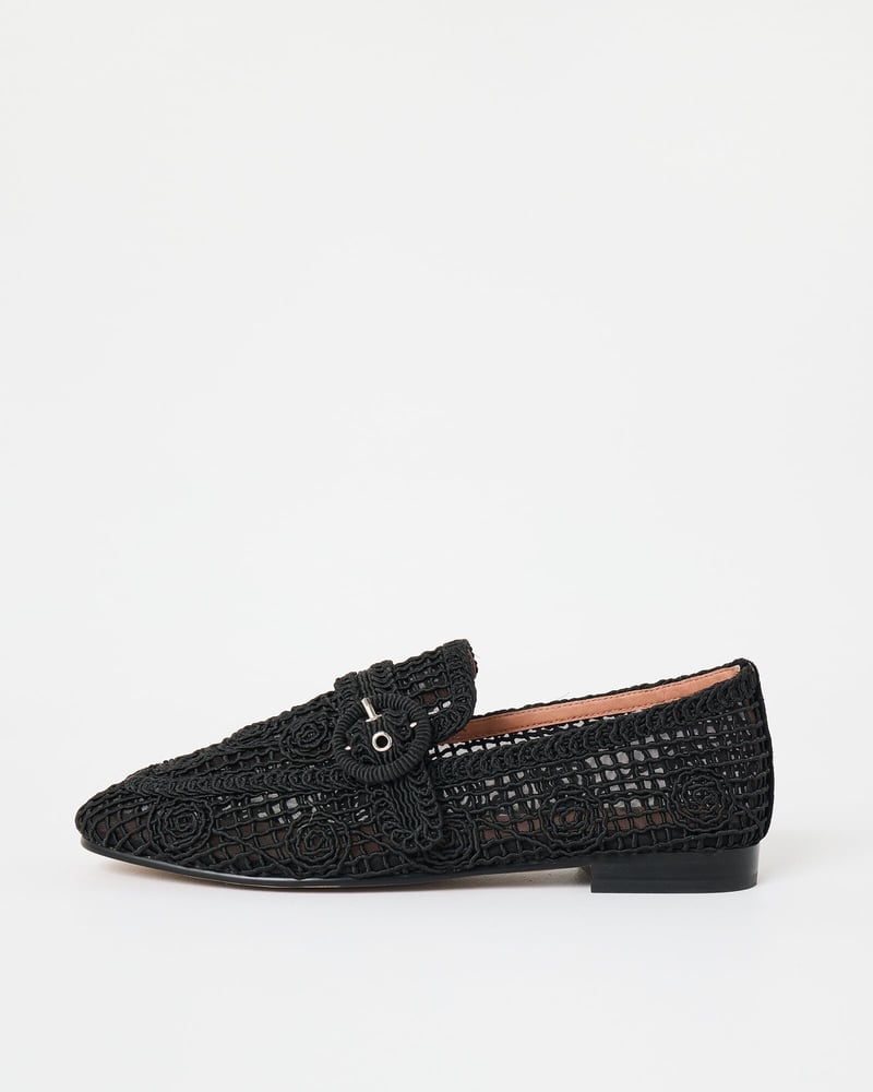 Bibi Lou Black Macrame Loafers