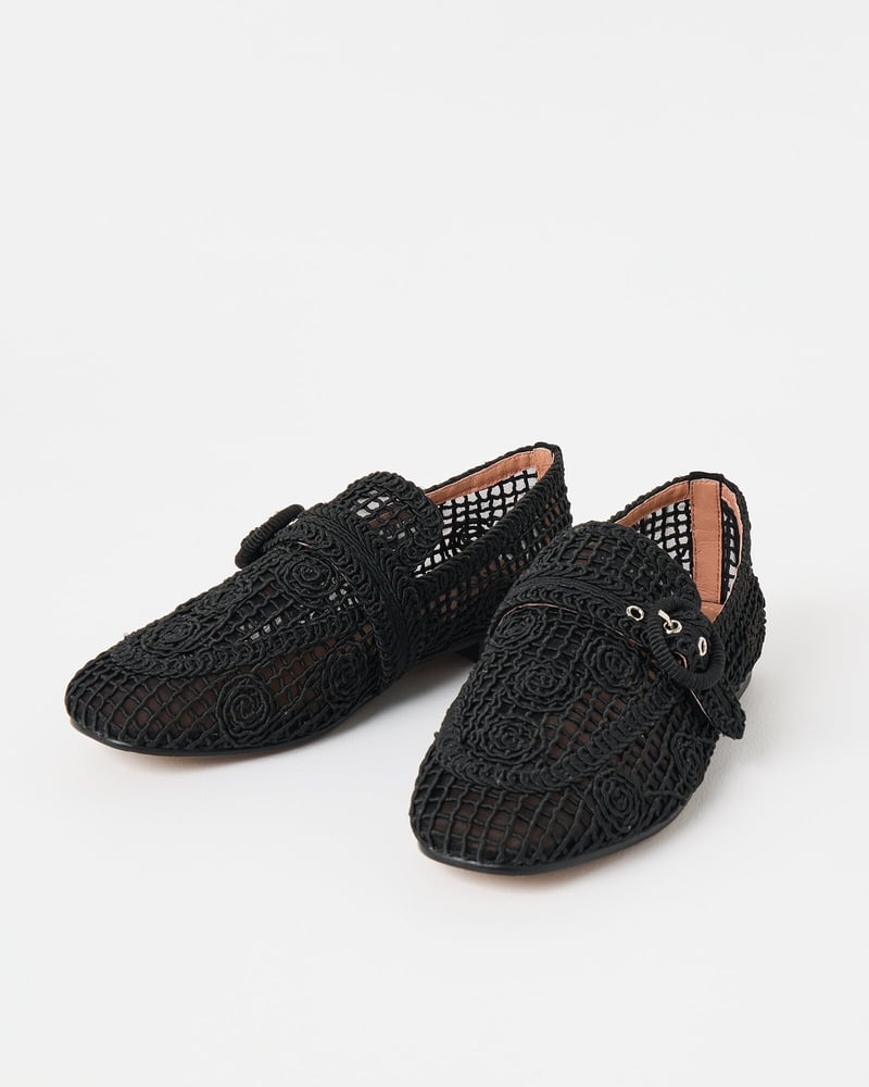 Bibi Lou Black Macrame Loafers