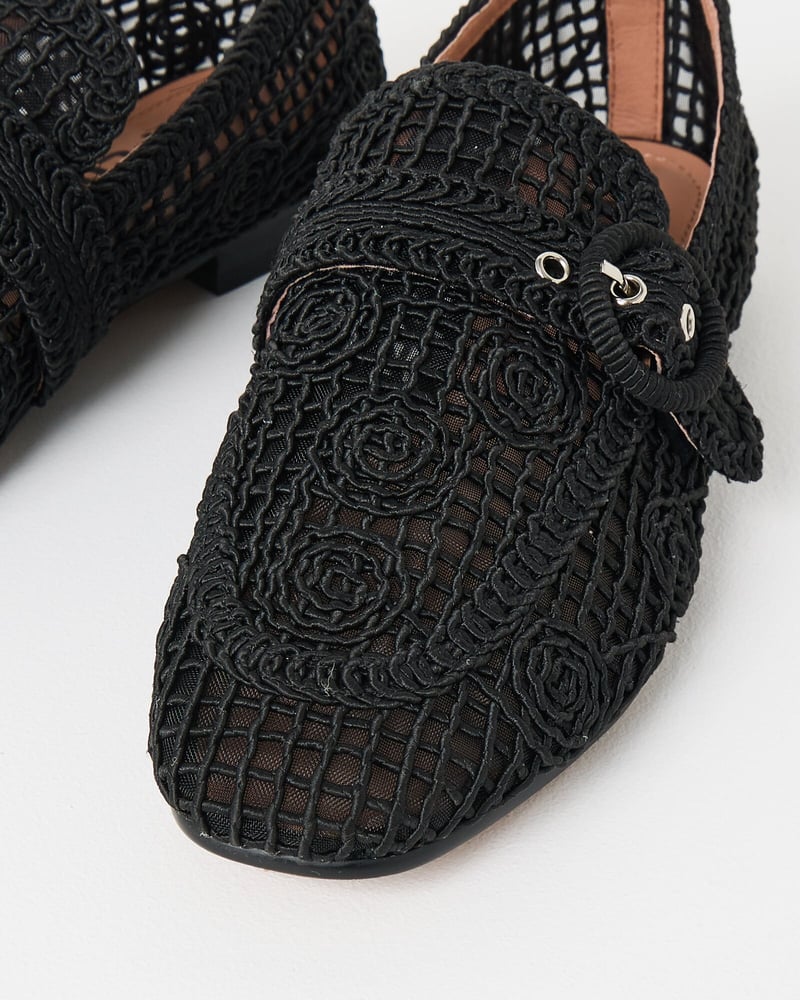 Bibi Lou Black Macrame Loafers
