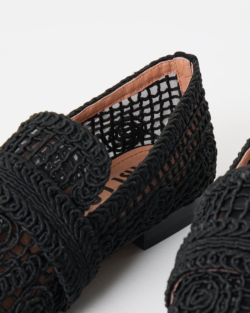 Bibi Lou Black Macrame Loafers