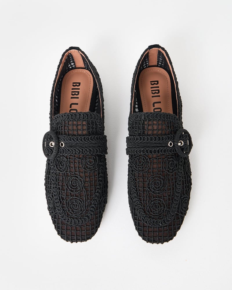 Bibi Lou Black Macrame Loafers