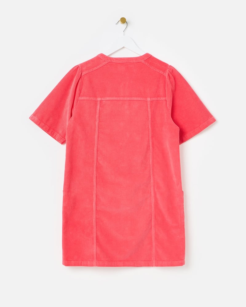Coral Pink Corduroy Mini Dress