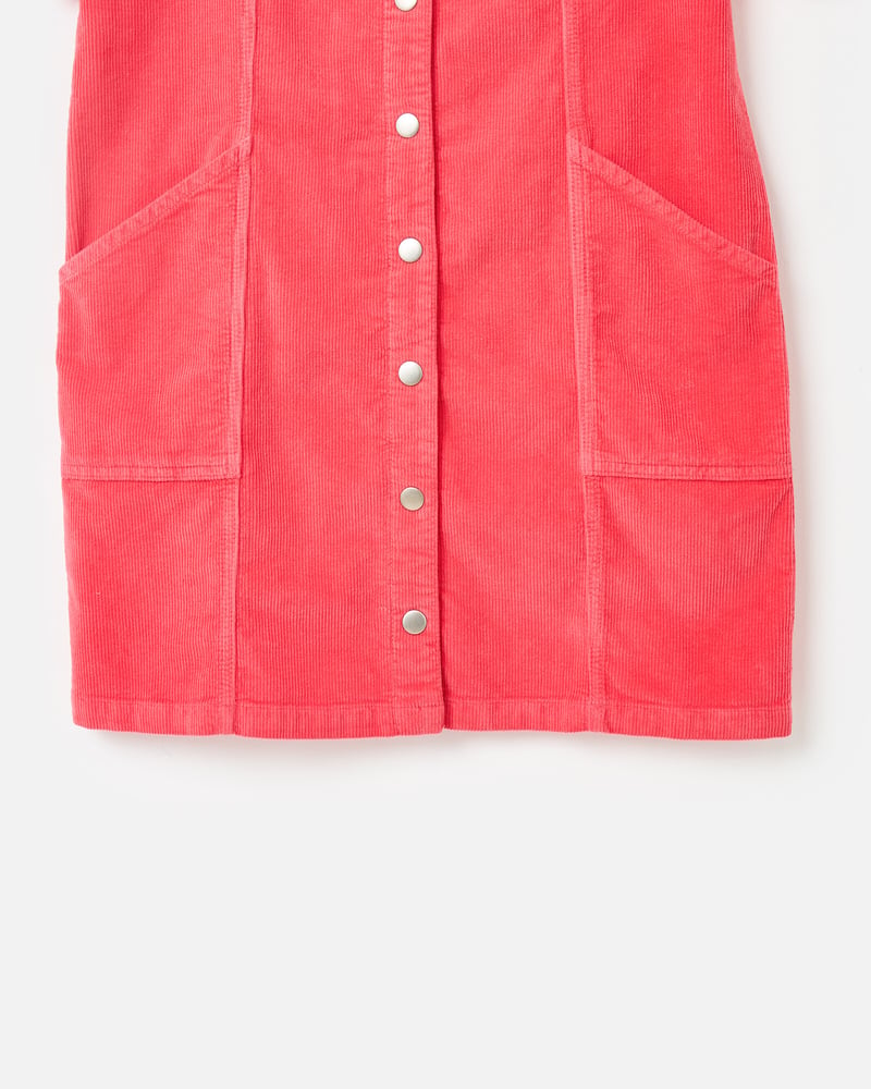 Coral Pink Corduroy Mini Dress