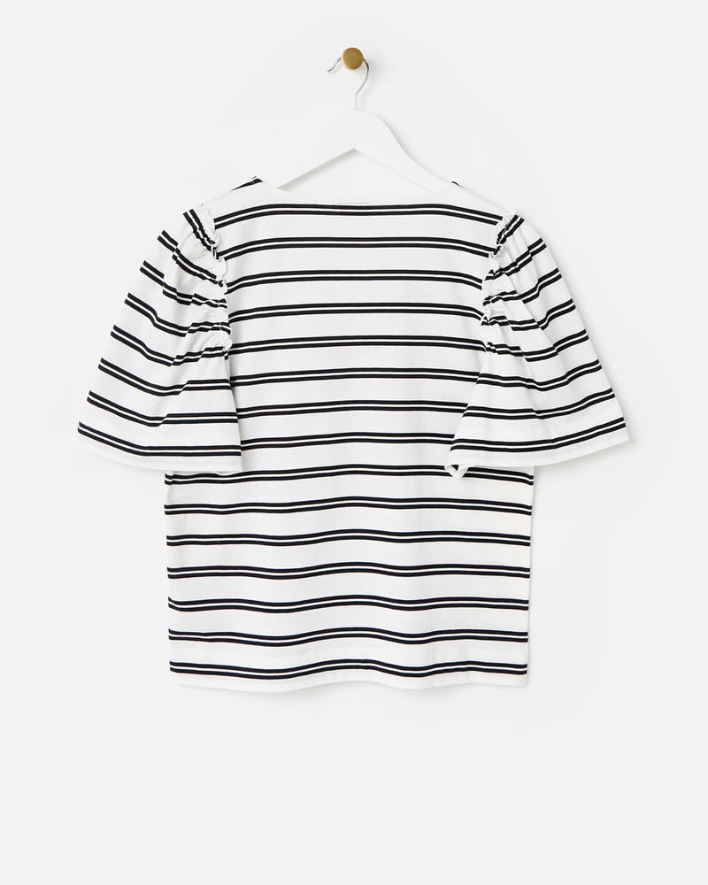 Monochrome Striped V-Neck T-Shirt