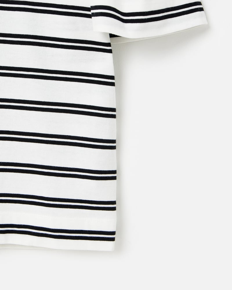 Monochrome Striped V-Neck T-Shirt