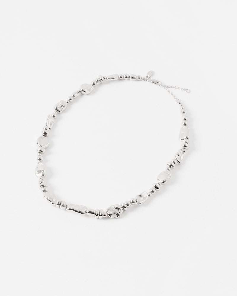 Charlie Chunky Silver Tone Beaded Necklace