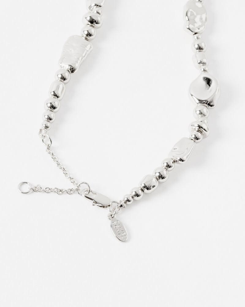 Charlie Chunky Silver Tone Beaded Necklace