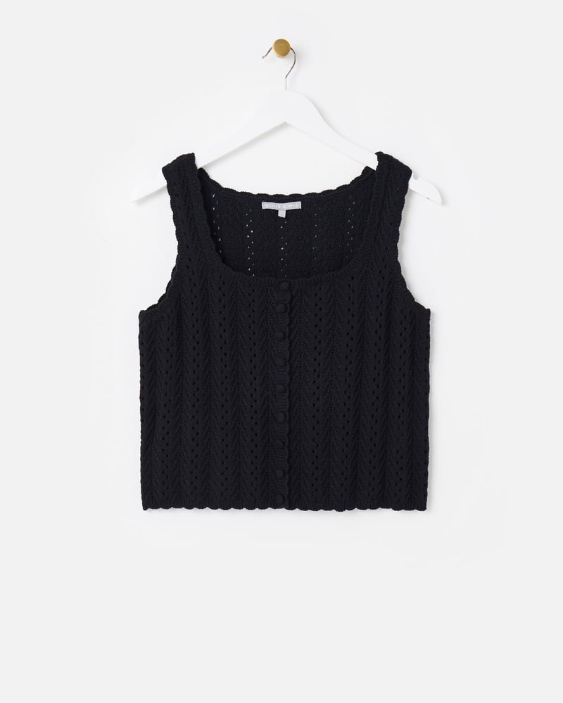 Black Button Up Knitted Vest