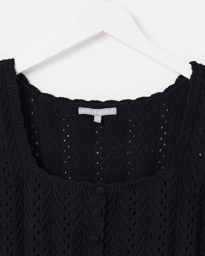 Black Button Up Knitted Vest