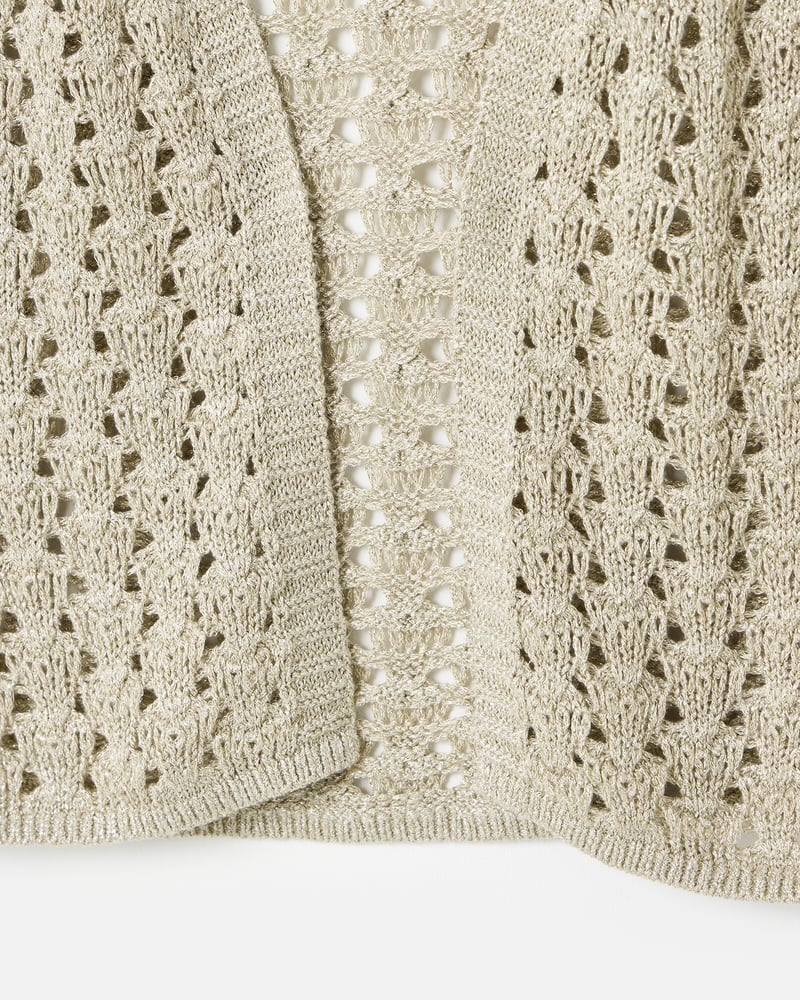 Gold Sparkle Open Front Knitted Waistcoat