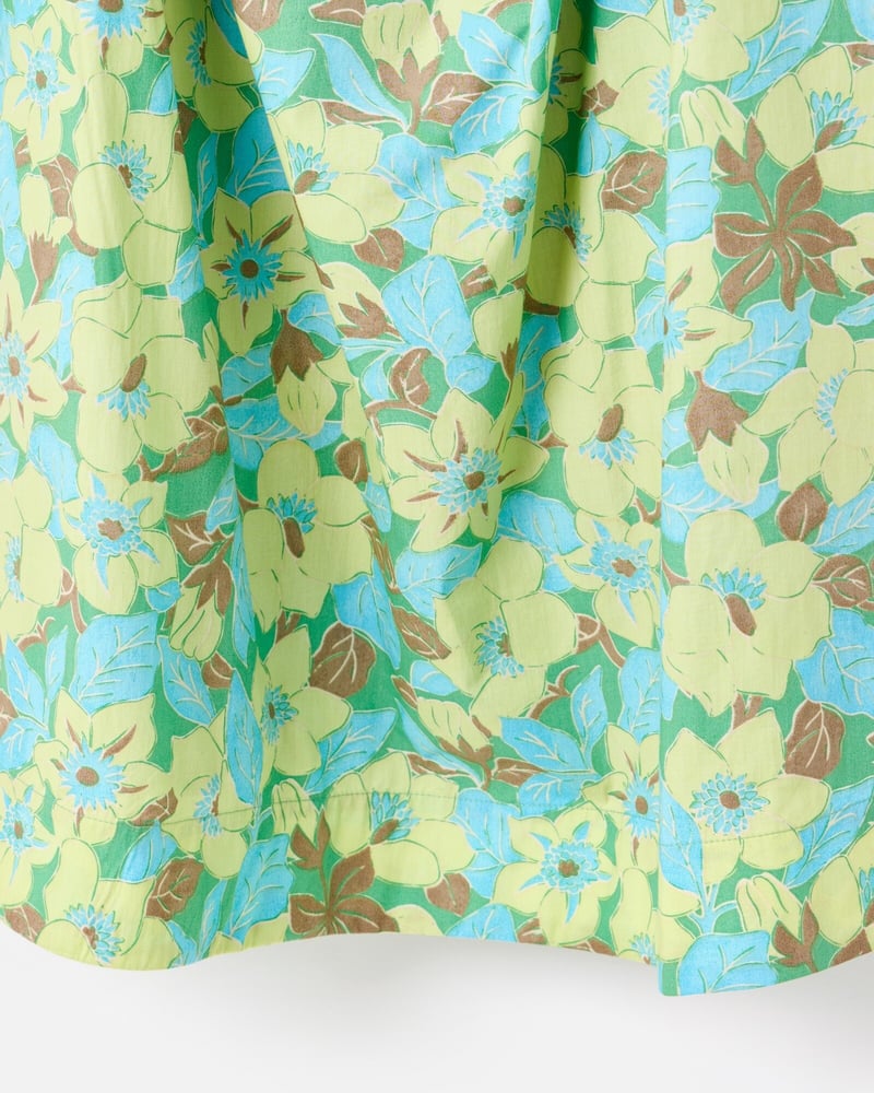 Green & Blue Floral Halterneck Bardot Mini Dress